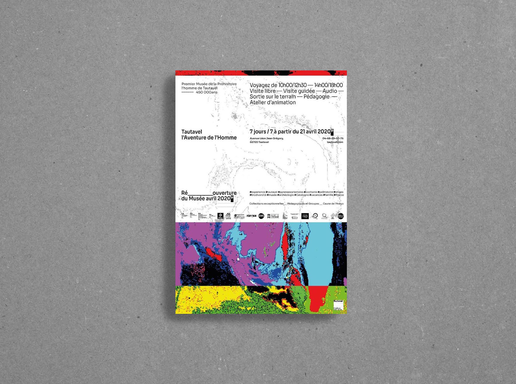 Affiche Tautavel, musée de la Préhistoire de Tautavel, affiches par Florent Andarelli