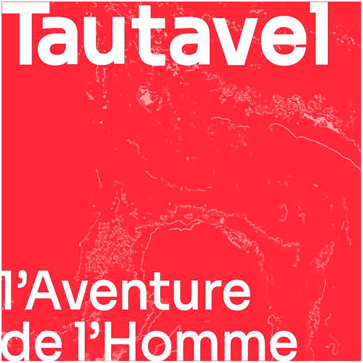 Logo Tautavel rouge, musée de la Préhistoire de Tautavel, affiches par Florent Andarelli